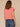 Dusty Papaya Print Multi Extended Origami Cap Sleeve Scoop Neck Cased Hem Abstract Screen Print Petite Knit Top

