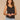 Heather Black Sleeveless Sweetheart Neck Shell Tuck Embroidery Knit Tank Top