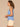 Heather Provence Blue Sleeveless Sweetheart Neck Shell Tuck Embroidery Surplus Shirttail Hem Knit Top
