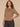 Oyster Mushroom Elbow Roll Cuff Sleeve Scoop Neck Half Crochet Button Placket Surplus Shirttail Hem Knit Top
