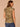 Golden Olive Multi Animal Print Extended Cap Sleeve Scoop Neck Keyhole Back Side Ruching Round Hem Knit Top