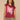 Beet Red Multi Extended Origami Cap Sleeve Floral Screen Print Scoop Neck Asymmetrical Ruched Side Petite Knit Top