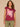 Beet Red Multi Extended Origami Cap Sleeve Floral Screen Print Scoop Neck Asymmetrical Ruched Side Petite Knit Top