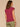 Beet Red Multi Extended Origami Cap Sleeve Floral Screen Print Scoop Neck Asymmetrical Ruched Side Petite Knit Top