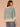 Aqua Haze Natural Three Quarter Cinched Blouson Sleeve Scallop Edge Open Front Back Center Seam Cropped Hem Woven Jacket