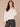 Heather Off White Long Banded Dolman Blouson Sleeve Scoop Neck Embroidered Pearl U-Yoke Uneven Hem Mixed Media Petite Knit Top