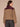 Tobacco Black Long Slit Sleeve Collar Neck Button Front Curved Yoke Hem Contrast Corduroy Woven Jacket