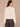 Heather Cream Long Cinched Blouson Sweetheart Neck Pintuck Cased Hem Knit Top
