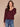 Heather Wineberry Long Cinched Blouson Sweetheart Neck Pintuck Cased Hem Knit Top
