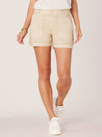 Pale Oak Absolution High Rise 3.5 Inseam Angled Front Pocket Fixed Cuff Hem Petite Short