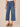 Blue Denim Absolution High Rise Clean Finish Fray Hem Angled V Yoke Glider Crop Wide Leg Jean