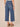 Blue Denim Absolution High Rise Clean Finish Fray Hem Angled V Yoke Glider Crop Wide Leg Jean