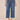 Blue Denim Absolution High Rise Clean Finish Fray Hem Angled V Yoke Glider Crop Wide Leg Jean