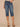 Blue Denim Absolution Mid-Rise 3D Embroidered Bow Back Pockets Cropped Side Slit Hem Skimmer Jean