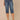 Blue Denim Absolution Mid-Rise 3D Embroidered Bow Back Pockets Cropped Side Slit Hem Petite Skimmer Jean