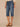 Blue Denim Absolution Mid-Rise 3D Embroidered Bow Back Pockets Cropped Side Slit Hem Skimmer Jean