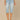 Light Bue Artisanal Denim Absolution Mid-Rise 3D Embroidered Bow Back Pocket Side Slit Hem Skimmer Jean