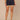 Navy Twill Ab"solution High Rise Angled Dart Seams Double Hook Waist Tie Double Pockets Contrast Fixed Cuff Short