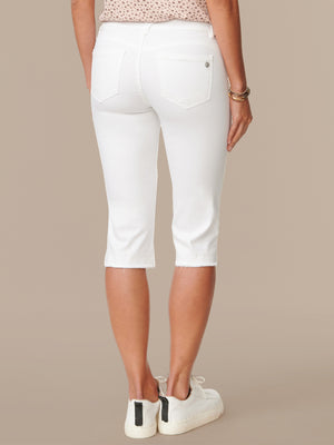 White Denim Skimmer Capri Jeans