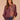 Fig Jam Multi Three Quarter Origami Dolman Sleeve Boat Neck Piping Placement Print Straight Cased Hem Self Bow Woven Top
