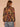 Black Multi Print Long Raglan Buttoned Sleeve Stand Collar Split V-Neck Self Tie Watercolor Print Shirttail Hem Petite Woven Top