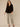 Brown Three Quarter Blouson Sleeve Ruffle Edge Split Neck Rhinestone Half Placket Embroidery Shirttail Hem Petite Woven Velvet Top