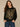 Black Gold Metallc Multi Long Batwing Sleeve Surplus Round Neck Abstract Fog Foil Screen Print Back Center Seam Petite Knit Top