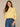 Heather Honey Butter Three Quarter Dolman Sleeve Crew Neck Embroidered Straight Slit Hem Knit Top