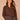 Coffee Bean Long French Cuff Sleeve Hi-Low Ruffle Neck Button Down Front Plaid Print Bubble Hem Woven Suede Top