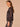 Black Long Blouson Sleeve Boat Neck Abstract Print Bubble Hem Petite Knit Top