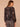 Black Long Blouson Sleeve Boat Neck Abstract Print Bubble Hem Petite Knit Top