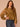 Jungle Moss Long Blouson Sleeve Boat Neck Abstract Print Bubble Hem Knit Top