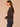 Heather Black Long Raglan Blouson Sleeve Metallic Split Half V-Placket Mandarin Collar Hi-Low Surplus Shirttail Hem Mixed Media Petite Knit Top