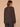 Heather Black Long Raglan Blouson Sleeve Metallic Split Half V-Placket Mandarin Collar Hi-Low Surplus Shirttail Hem Mixed Media Knit Top