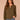 Heather Jungle Moss Long Raglan Blouson Sleeve Metallic Split Half V-Placket Mandarin Collar Hi-Low Surplus Shirttail Hem Mixed Media Petite Knit Top
