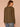 Heather Jungle Moss Long Raglan Blouson Sleeve Metallic Split Half V-Placket Mandarin Collar Hi-Low Surplus Shirttail Hem Mixed Media Petite Knit Top
