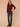 Oxblood Long Puff Sleeve Rhinestone Scoop Neck Keyhole Back Front Center Seam Rounded Surplus Hem Knit Top