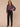 Black Multi Long Blouson Sleeve Stand Collar Button Down Front Round Back Yoke Seaming Ruffle Detail Shirttail Hem Abstract Print Petite Woven Top