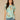 Sea Glass Print Multi Short Slight Bell Sleeve Scoop Neck Asymmetrical Hem Side Tie Leafy Placement Print Petite Knit Top