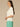 Off White Elbow Puff Cinched Band Sleeve Mandarin Collar V-Neck Half Placket Embroidered Knit Top