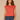 Persimmon Red Extended Cap Sleeve Embroidered Scoop Neck Pleated Peplum Hem Knit Top
