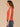 Persimmon Red Extended Cap Sleeve Embroidered Scoop Neck Pleated Peplum Hem Knit Top
