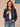 Indigo Denim Long Sleeve Collar Neck Button Front Oversized Breast Pockets Seaming Cropped Elastic Hem Plus Size Denim Jacket