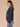 Indigo Denim Long Sleeve Collar Neck Button Front Oversized Breast Pockets Seaming Cropped Elastic Hem Plus Size Denim Jacket