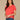 Tangerine Short Seamless Sleeve Scoop Neck Lace Back Angled Seaming Hi-Low Hem Mixed Media Knit Top