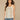 Off White Caribbean Blue Multi Embroidered Wide Strap Ruched Square Neck Split Scallop Hem Woven Tank Top
