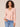 Rose Smoke Redwood Long Smocked Blouson Puff Sleeve V-Neck Twist Front Hem Knit Top