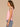Flamingo Pink Crochet Cap Sleeve Notched V-Neck Shirttail Hem Knit Top
