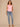 Flamingo Pink Crochet Cap Sleeve Notched V-Neck Shirttail Hem Knit Top
