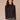 Black Long Sleeve Mock Neck Asymmetrical Side Ruching Petite Knit Top
